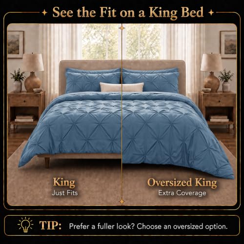 King Comforter Set Grayish Blue