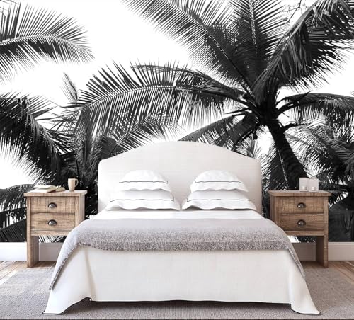 Black Palm Tree Tropical Wallpaper Mural Peel and Stick for Bedroom