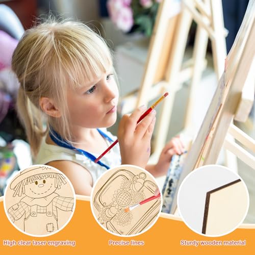 10PCS Large Thanksgiving Unfinished Wood Crafts to Paint for Adults