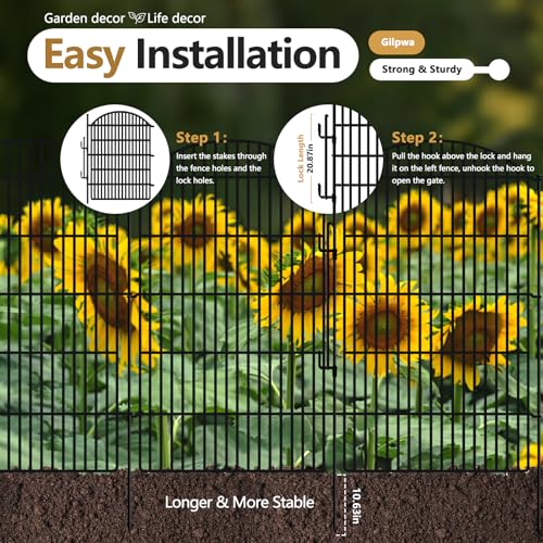 5 Panels Garden Fence Animal Barrier with Lock