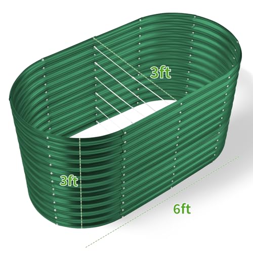 6x3x3ft Oval Galvanized Raised Garden Beds