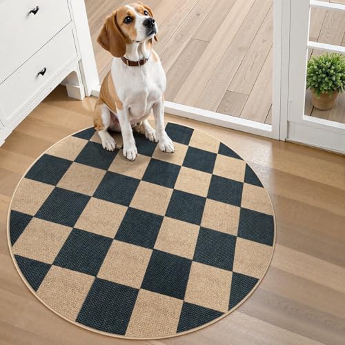 Checkered Easy Jute Entryway Rug (10 Sq Ft)