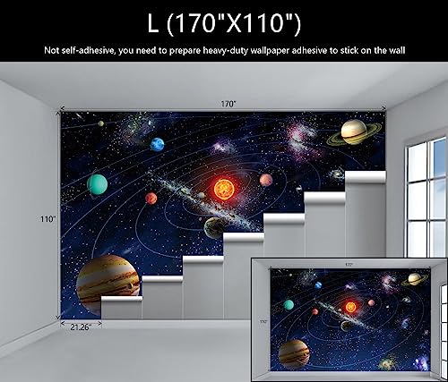 Galaxy Kids Wallpaper Cosmic Planet Wall Mural for Nursery Boy Room