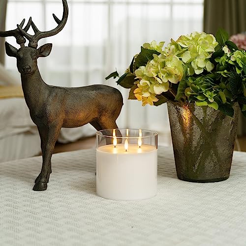 Pure White Large Glass Flameless LED Candle