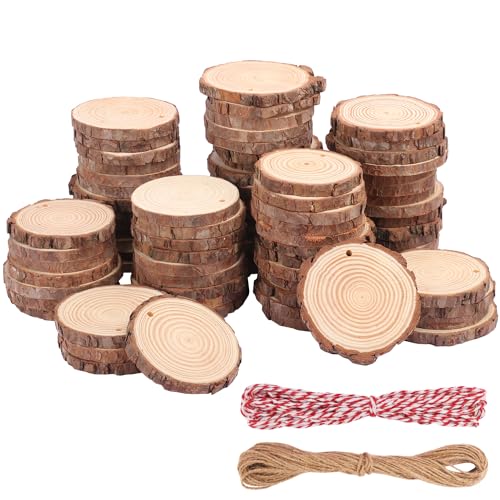 80 PCS 3.6 4 Inch Unfinished Wood Slices (80 Count)