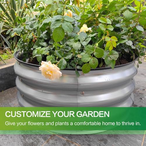 GARDMAX 2x2x1FT Galvanized Round Raised Garden Bed Kit