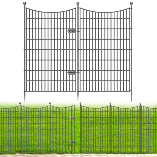 No Dig Dog Fence Outdoor for Yard with Gate