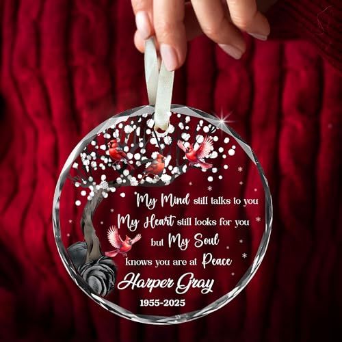 Personalized Cardinal Christmas Ornament Red Bird Ornament Christmas Memorial Birthday for Family Friends