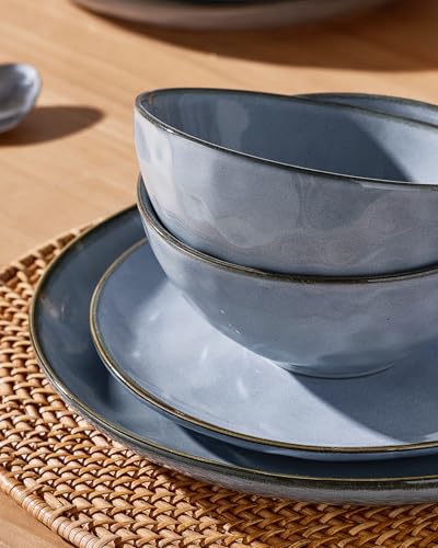 Ocean Round Stoneware Dinnerware Set for 8