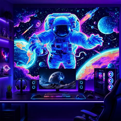Blacklight Tapestry Galaxy Wall Hanging 78 x 59 Inch