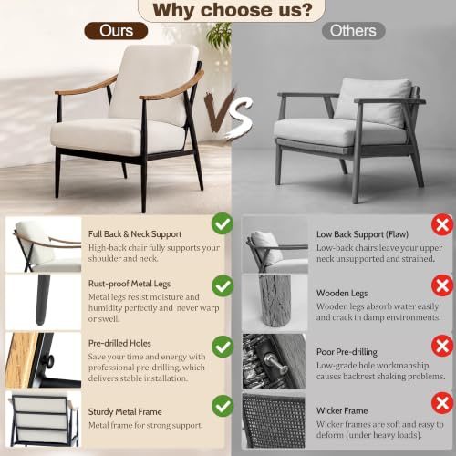 Modern Accent Chairs Set of 2 for Living Room Bedroom Mid Century Arm Chairs Upholstered Office Accent Chairs Comfy Waiting Room Chairs with Metal Frame (2 Count)