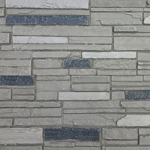 Distinct 6 Pack Faux Stone Wall Panel 48 in x 13 in x 2 in Stacked Stone High Density Polyurethane Wall Siding Panels 24 sq ft (24 Sq Ft)