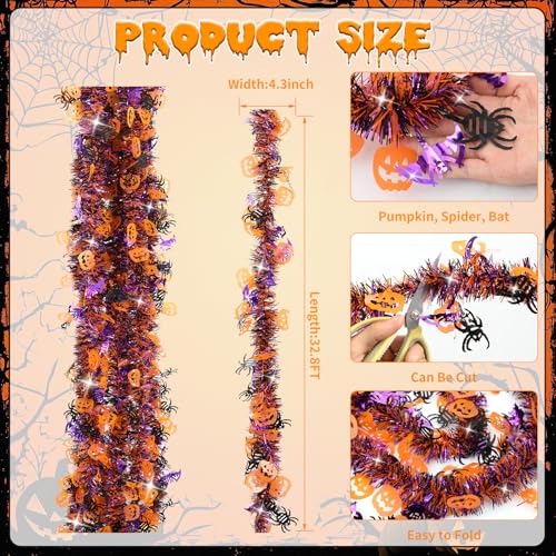 33 FT Halloween Tinsel Garland Decorations (33 Foot)