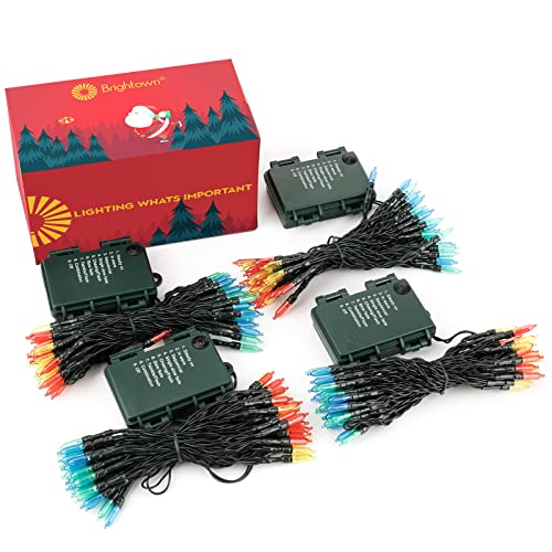 Christmas Lights 4 Pack 50 LED 18 FT Battery Powered Multicolor (4 Count)