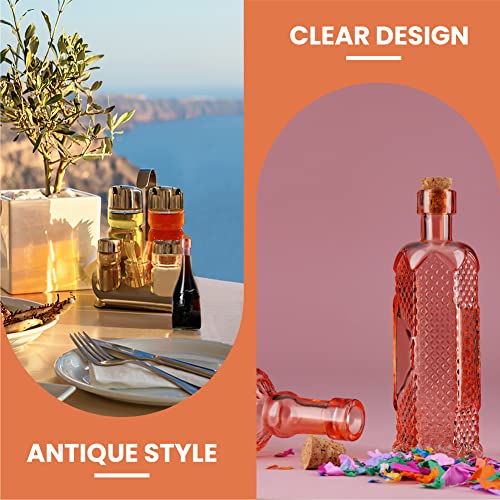 Small MIni Reddish Vintage Glass Bottles with Corks (12 Count)
