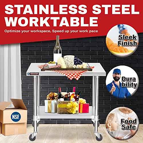 30x36 NSF Stainless Steel Cart Work Table