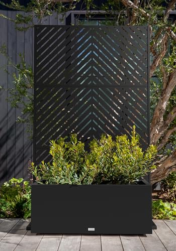 Block Series Long Box Planter + Arrow Privacy Screen Set
