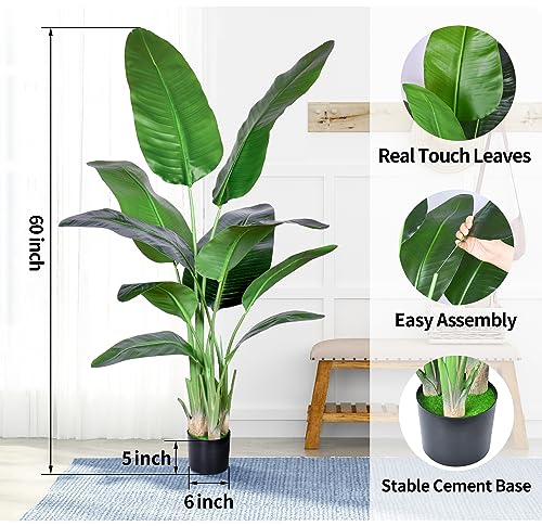 2Packs 5FT Artificial Bird of Paradise Plant (2 Count)
