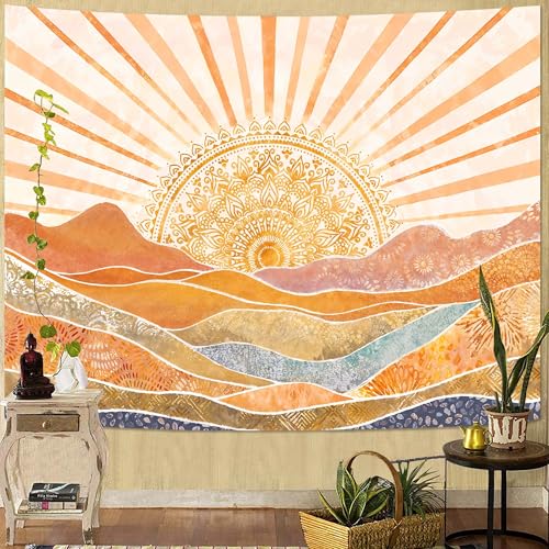 Bohemian Mandala Sunrise Wall Tapestry
