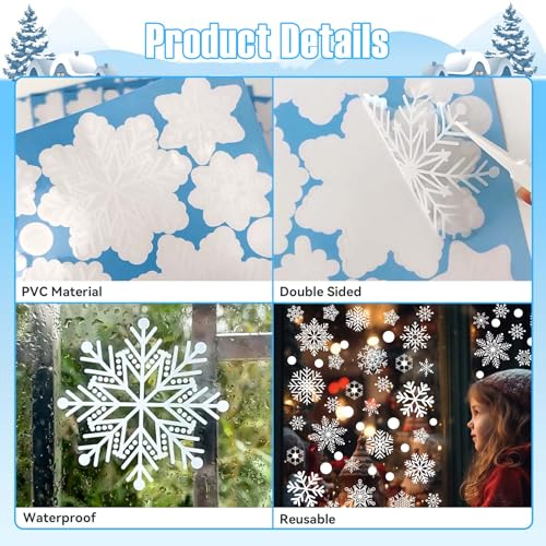 White Snowflakes Window Clings (152 Count)