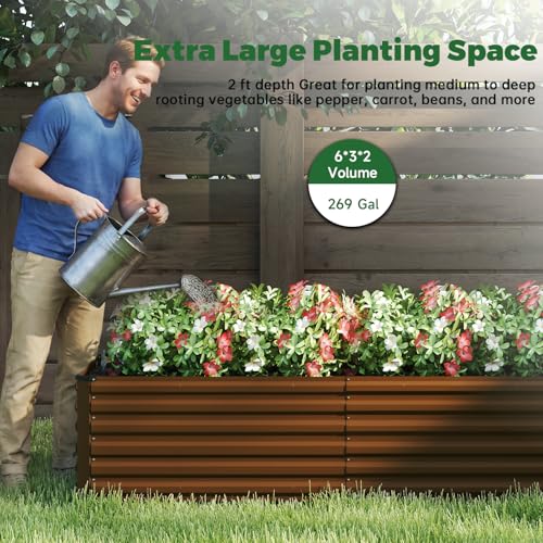 6x3x2ft Outdoor Metal Raised Garden Bed (2 Count)