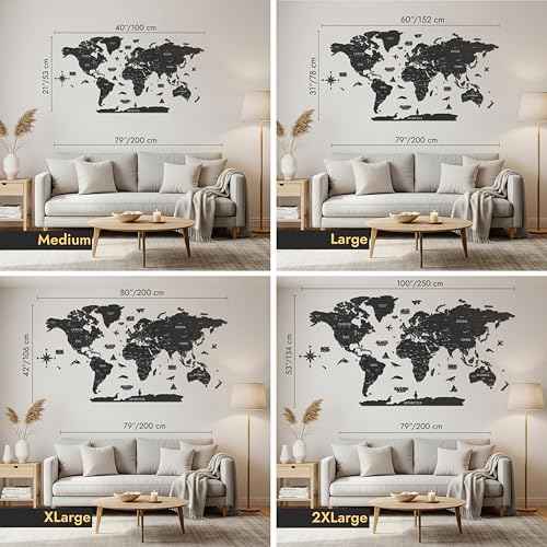 Multilayer 3D Wooden World Map