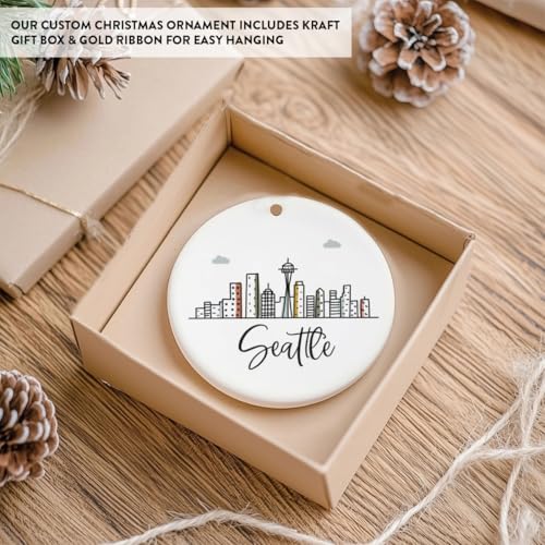 Round Ceramic Porcelain Christmas Tree Ornament Keepsake