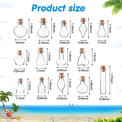 140 Pcs Mini Glass Bottles with Cork Stoppers Tiny Wishing Potion Bottles