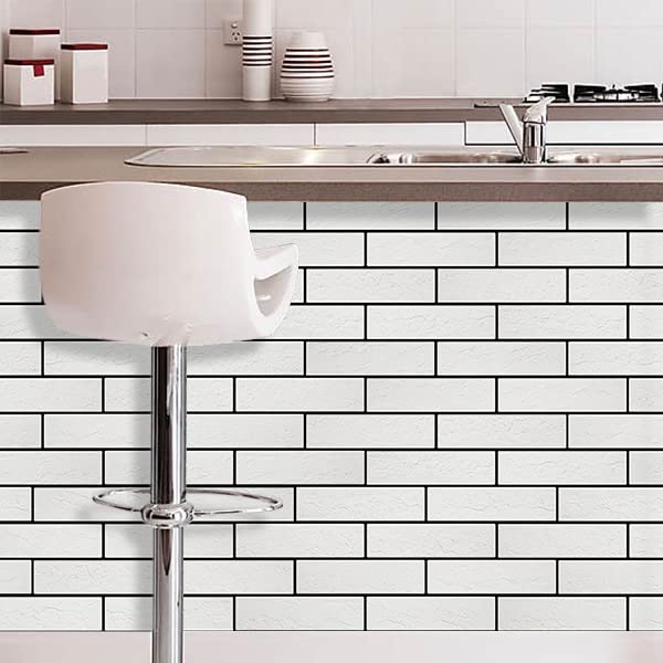 Old Town White Faux Brick Wall Tiles (2 Count)