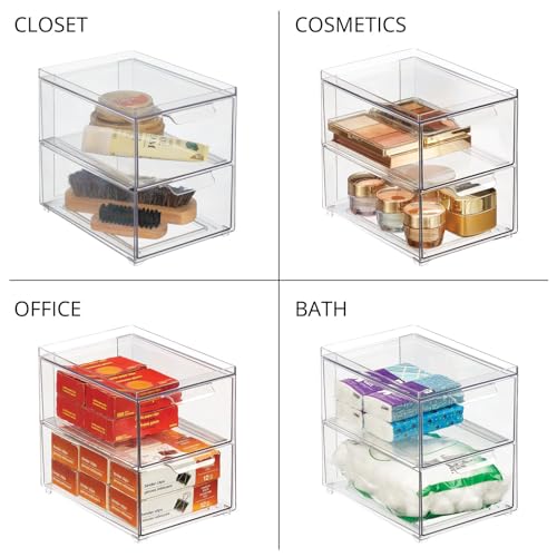 Stackable Storage Containers Box with 2 Pull