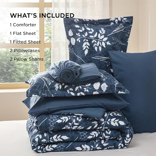 Floral Navy Comforter Set