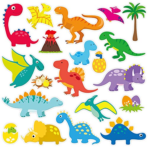 40 PCS Dinosaur Thick Gel Clings Dinosaurs Window Gel Clings Decals Stickers for Kids Toddlers and Adults Home Airplane Classroom Nursery Winter Dinosaurs Party Supplies Decorations Removable and (40 Count)