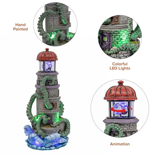 Lighthouse Attack Kraken Theme Spooky Halloween Village Multi