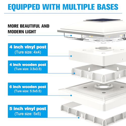 White Solar Post Cap Lights (6 Count)