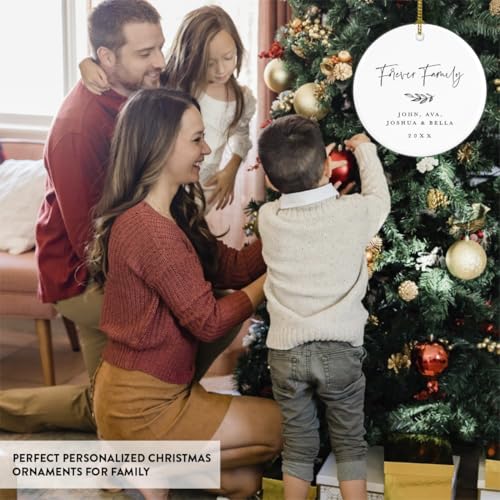 Personalized Adoption Round Ceramic Porcelain Christmas Tree Ornament Keepsake Collectible Gift