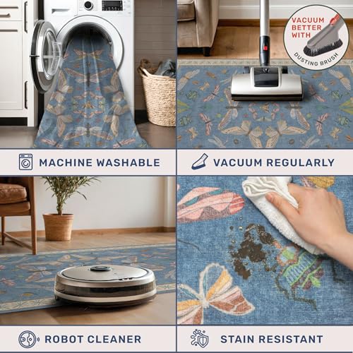 Insect 3x5 Washable Stain Resistant Rugs for Large Kitchen (15 Sq Ft)