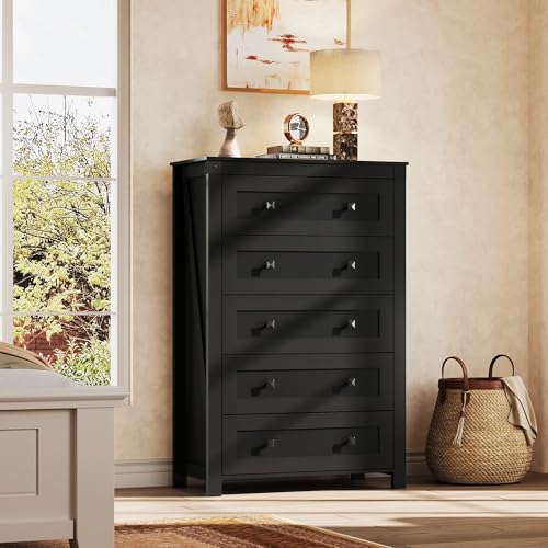 Farmhouse Black Dresser for Bedroom