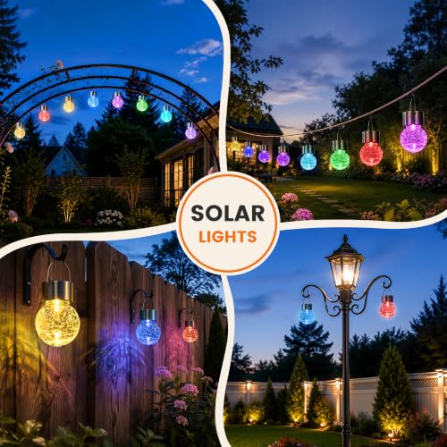 Solar Hanging Lights Outside Solar Christmas Decoration Light 12Pc (12 Count)