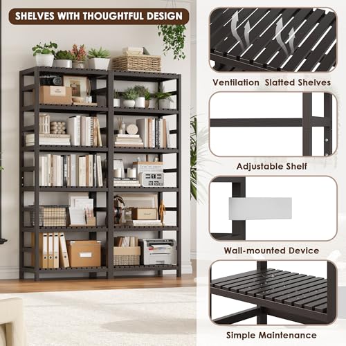 6 Tier Bamboo Shelf with Adjustable Shelves