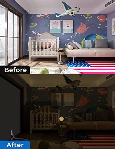 Blackout Curtains for Bedroom 75"x57" Portable No Drill Black Out Curtains with Heat