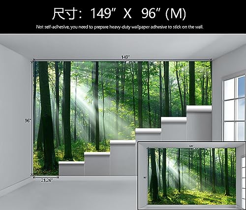 Green Forest Woodland Wallpaper Nature Landscape Tree Wall Mural (99.33 Sq Ft)