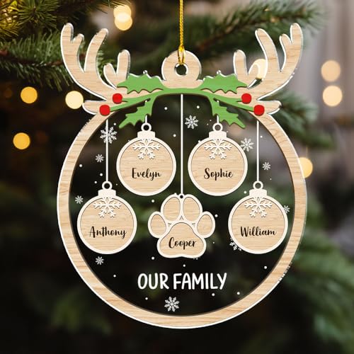 Personalized Family Christmas Acrylic Ornament 2024