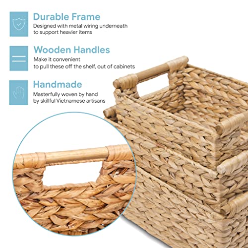 Hyacinth Wicker Basket Set 3 size (3 Count)
