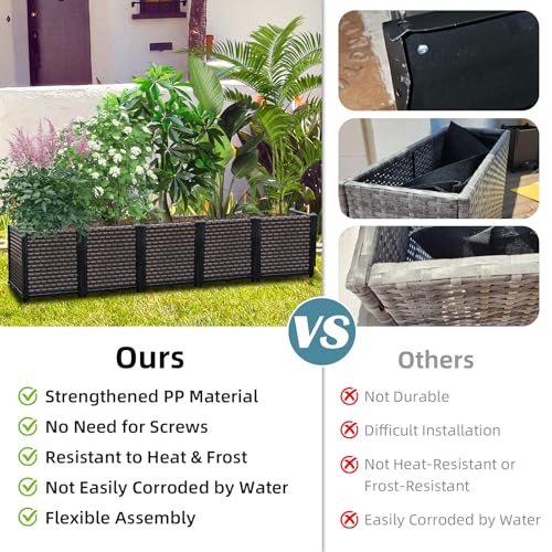 Large Planters for Outdoor Plants 20" Tall Planter Box (6 Count)
