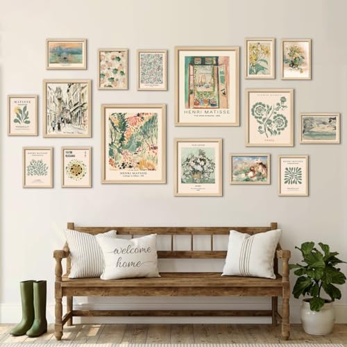16 PCS Sage Green Wall Art Decor (16 Count)