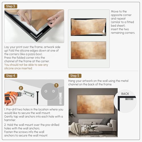 36"x72" Extra Large Framed Wall Art Beige Abstract Minimalist Neutral with Soft Brushstrokes Illustration for Home Living Room Bedroom Decor