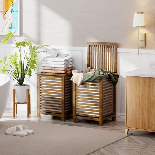 Double Laundry Hamper with Lid