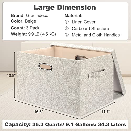 Large Quart Collapsible Stackable Storage Bins with Lids (3 Count)