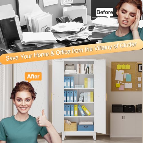 71" H Metal Kitchen Pantry Storage Cabinet