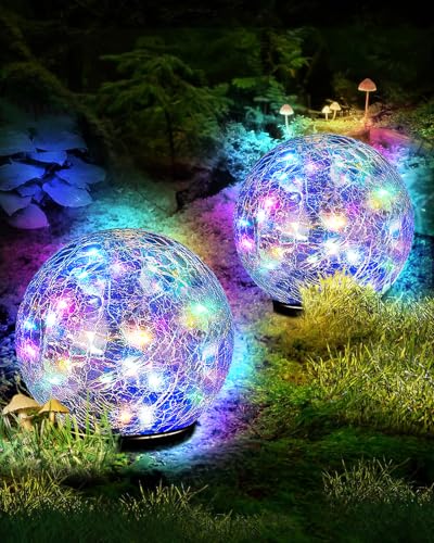 Garden Solar Ball Lights Outdoor Waterproof (2 Count)